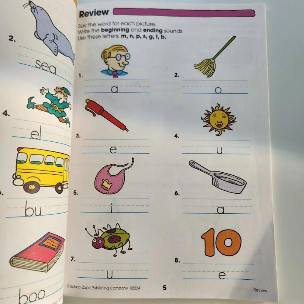 NEW School Zone Spelling Puzzles 1-2 Activity Workbook Book 64 Pages 1st Grade